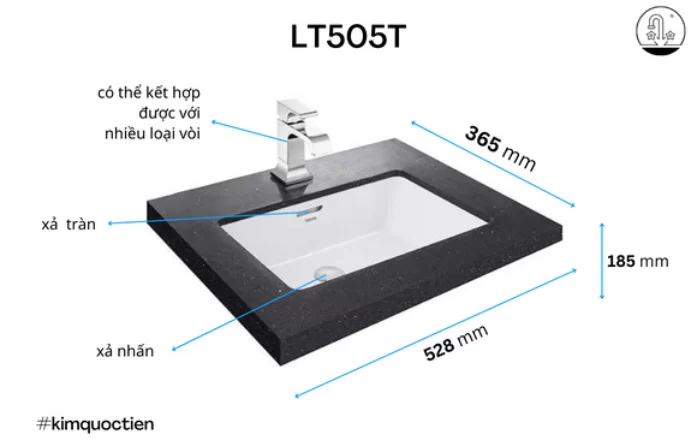 Chậu Rửa Mặt Lavabo TOTO LT505T#XW Âm Bàn