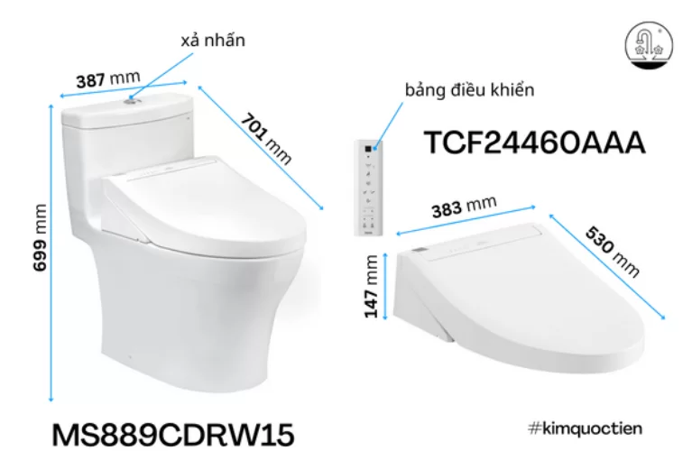 Bồn cầu thông minh TOTO MS889CDRW15