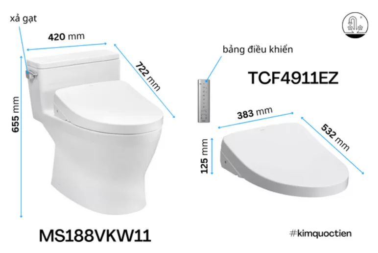 Bồn cầu điện tử TOTO MS188VKW11