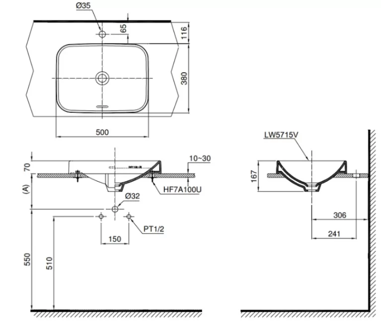 Chậu Rửa Mặt TOTO LT5715#XW Đặt Bàn