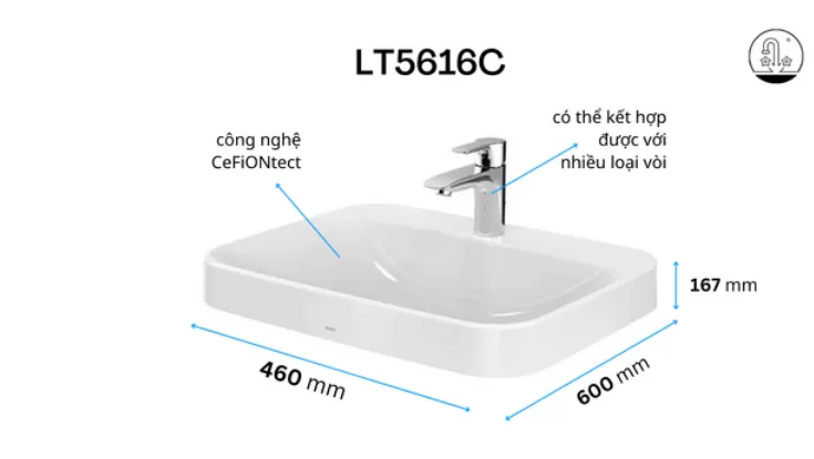 Chậu Rửa Mặt TOTO LT5616C#XW Đặt Bàn