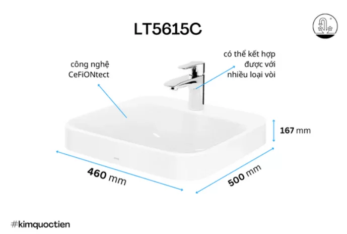 Chậu Rửa Mặt TOTO LT5615C#XW Đặt Bàn