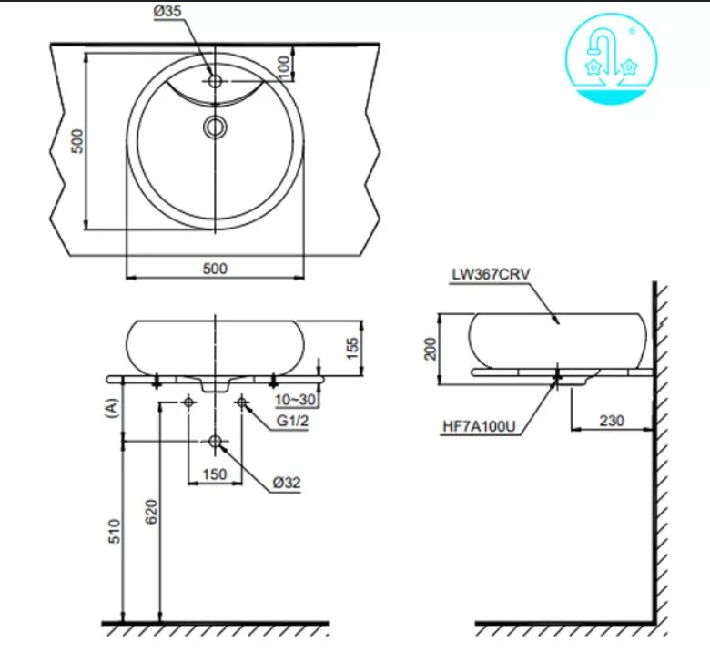 Chậu Rửa Mặt TOTO LT367CR#XW Đặt Bàn