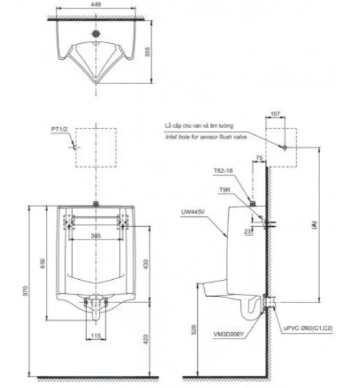 Screenshot 2023-04-27 004227 Bồn Tiểu Nam TOTO UT445#W Treo Tường
