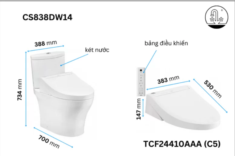 Bồn cầu điện tử TOTO CS838DW14