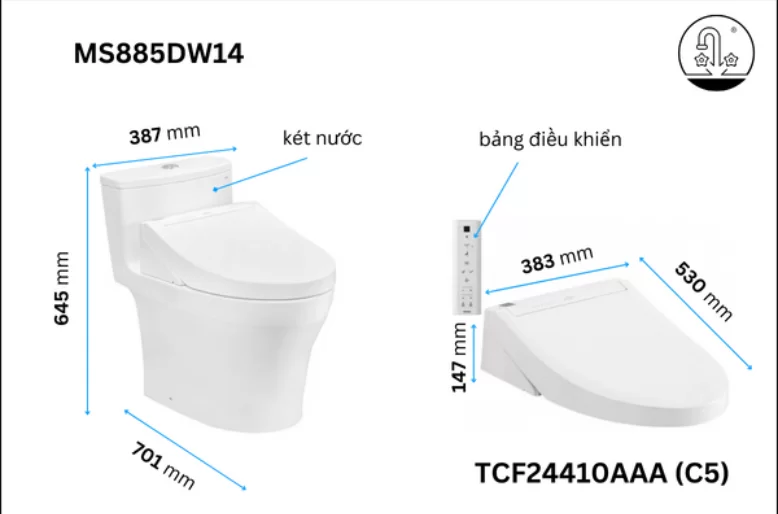 Bồn cầu điện tử TOTO MS885DW14