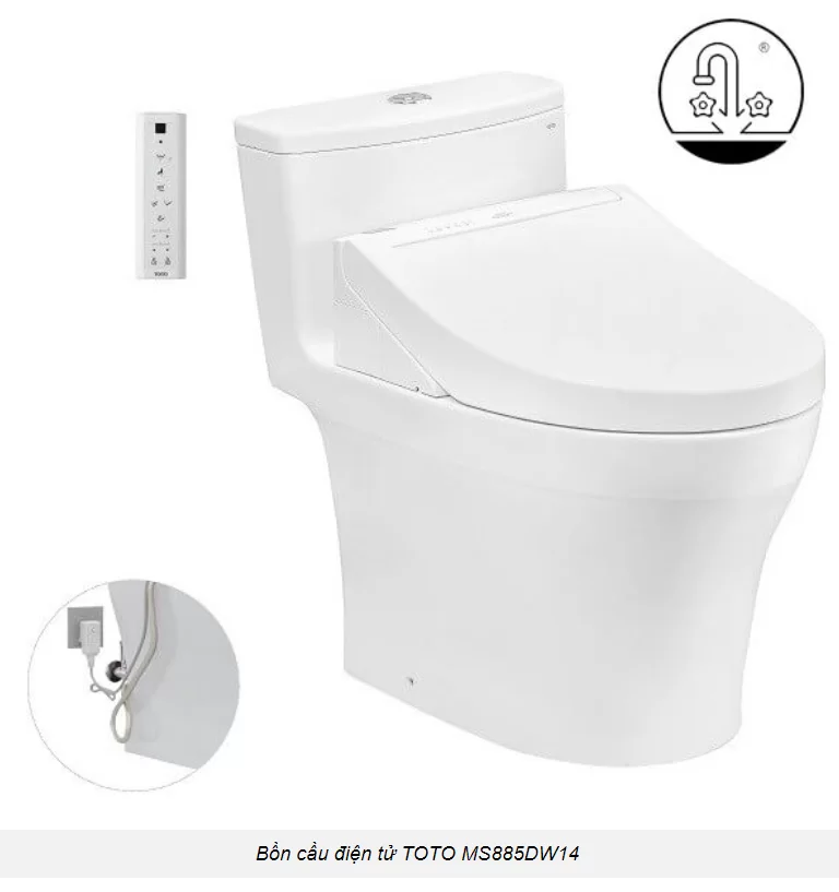 Bồn Cầu Điện Tử TOTO MS885DW14#XW Kèm Nắp Rửa Điện Tử WASHLET Dòng C5 - TCF24410AAA (220V)
