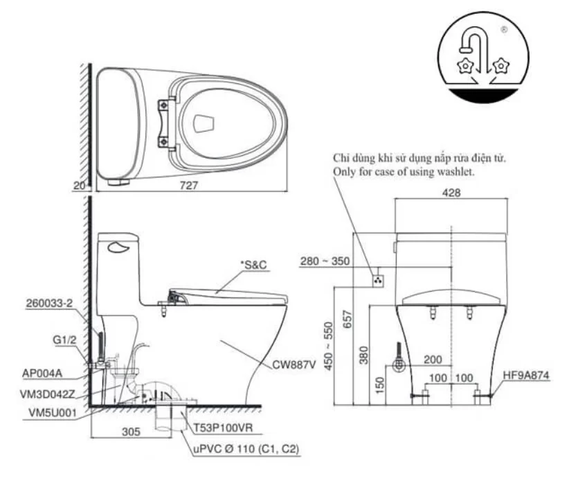 bệt liền khối MS887RW14