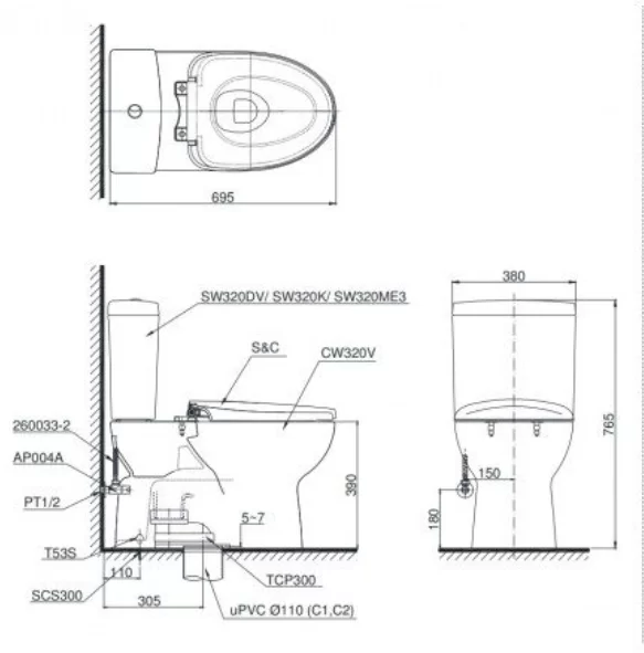 screenshot-2023-04-27-211706 Bồn Cầu TOTO CS320DRE4#W 2 Khối Nắp Rửa Cơ TCW1211A