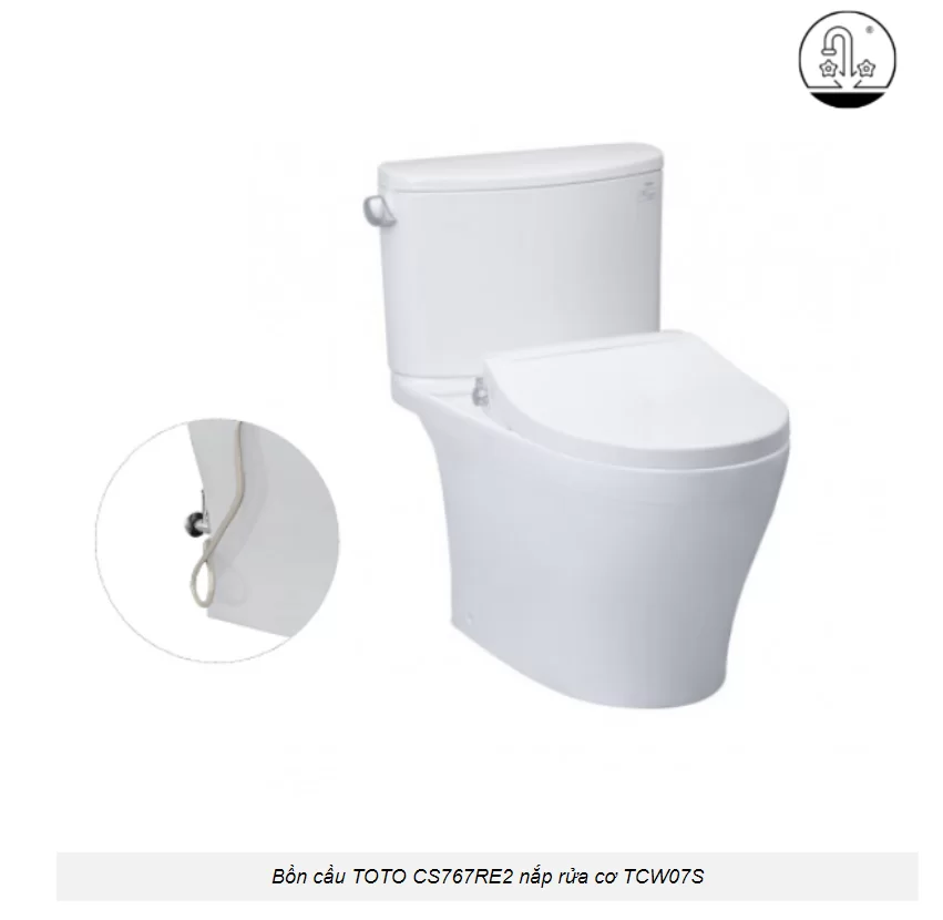 Bồn Cầu TOTO CS767RE2#XW 2 Khối Nắp Rửa Cơ TCW07S