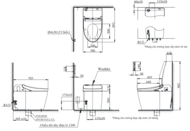Bồn cầu điện tử TOTO CS989PVT#NW1/TCF9575Z#NW1/T53P100VR NEOREST DH (220V)