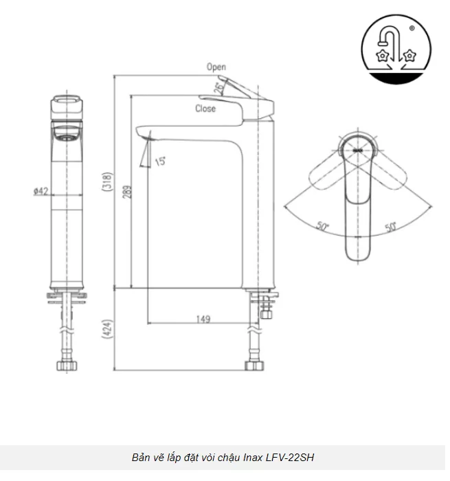 Vòi Lavabo INAX LFV-22SH Lạnh Thân Cao
