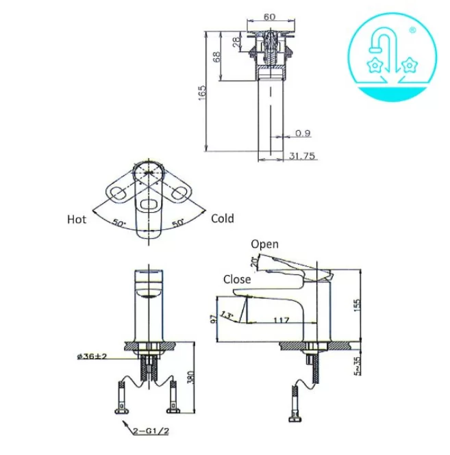 Vòi Lavabo INAX LFV-652S Nóng Lạnh