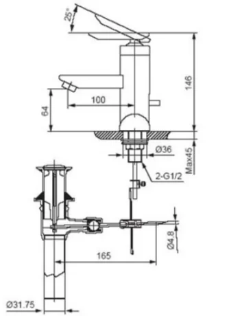 Vòi Lavabo INAX LFV-4000S Nóng Lạnh