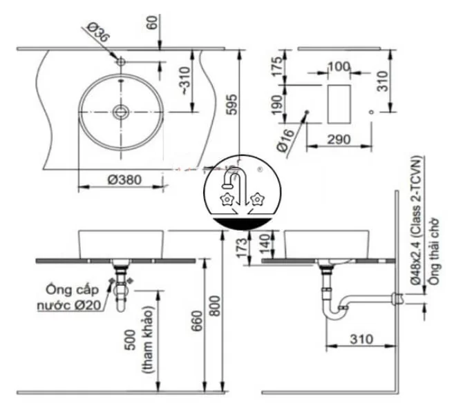 Chậu Rửa Lavabo INAX L-295V Đặt Bàn