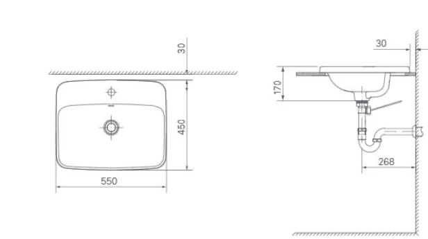 Chậu Rửa Lavabo INAX L-2398V Dương Vành