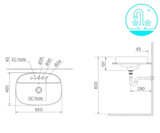 Chậu Rửa Lavabo INAX AL-652V Đặt Bàn Aqua Ceramic