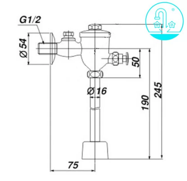 Van Xả Nhấn Tiểu Nam INAX UF-7V(UF-5V) Ống Thẳng