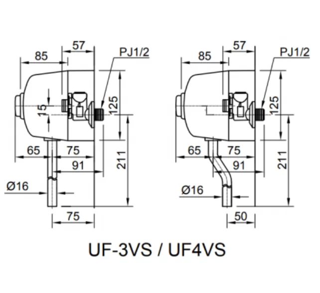 Van Xả Nhấn Tiểu Nam INAX UF-4VS Ống Cong