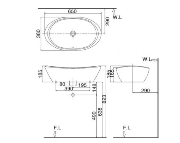 Chậu Rửa Lavabo INAX L-465V Đặt Bàn