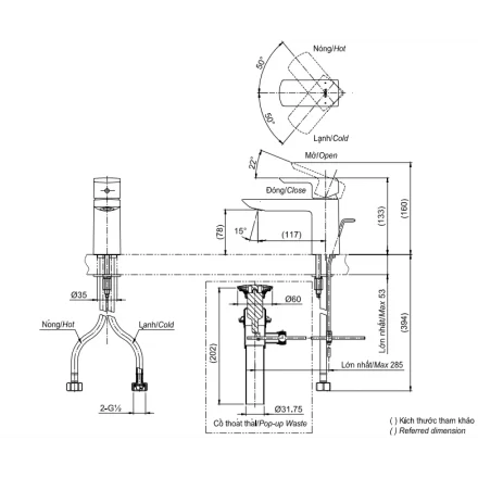 Vòi Lavabo TOTO TLG02301V Gật Gù Nóng Lạnh GR