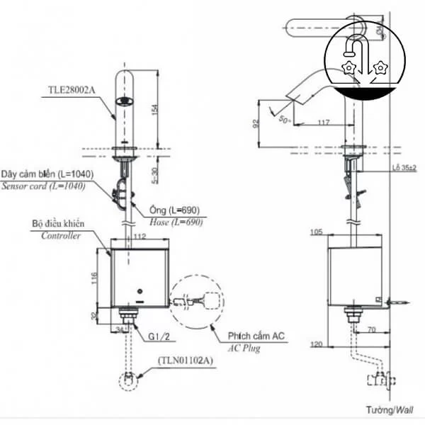 Untitled-12-2 Vòi Lavabo TOTO TLE29002A/TLE04502A1/TLN01102A Cảm Ứng Nước Lạnh