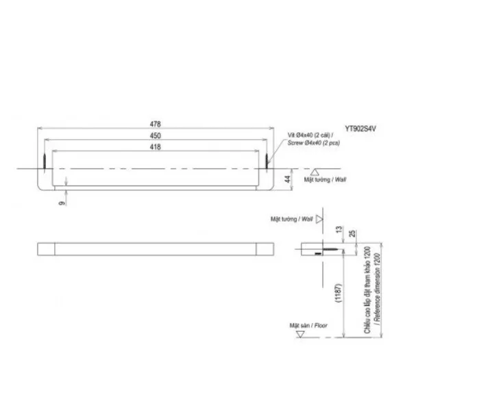 Thanh Vắt Khăn TOTO YT902S4V