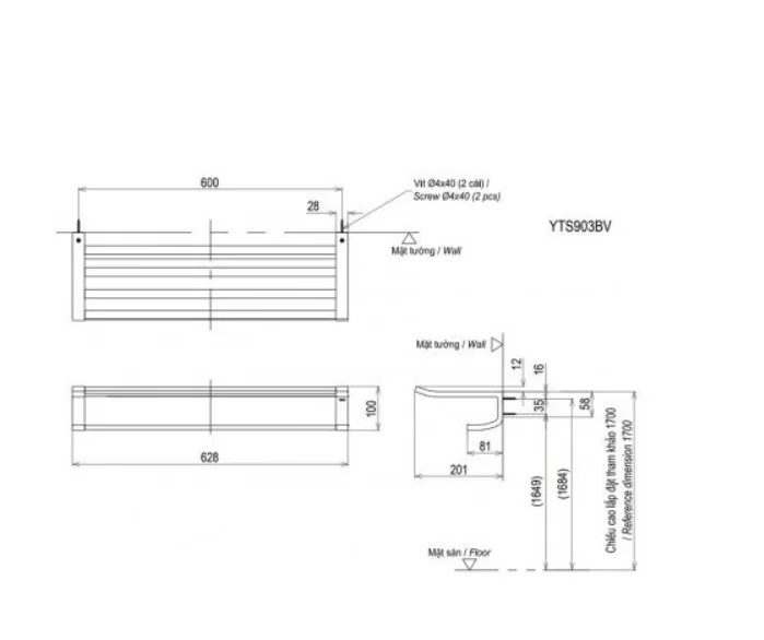 untitled-141 Thanh Vắt Khăn TOTO YTS903BV 2 Tầng