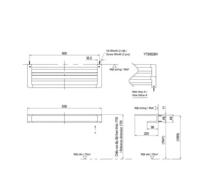 untitled-142 Thanh Vắt Khăn TOTO YTS902BV 2 Tầng