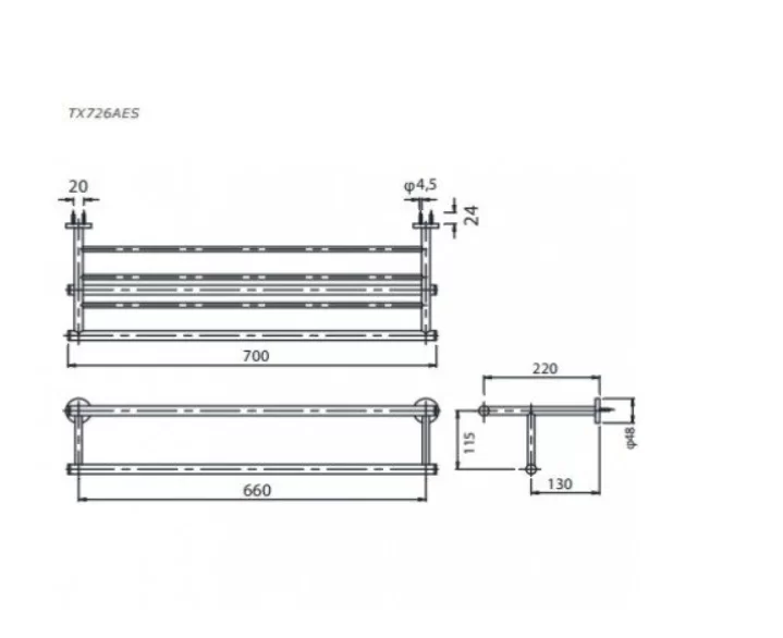 untitled-145 Thanh Vắt Khăn TOTO TX726AES 2 Tầng
