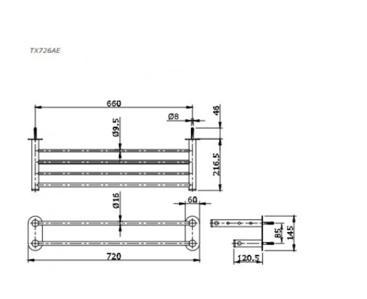 Thanh Vắt Khăn TOTO TX726AE 2 Tầng