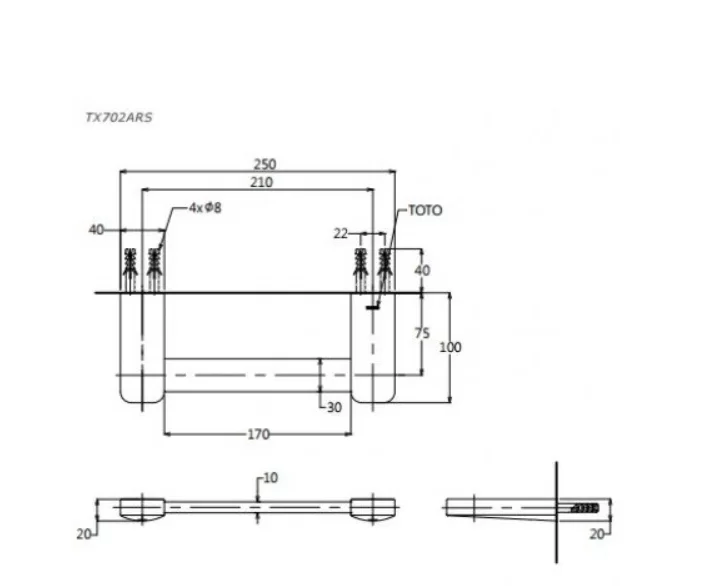 Thanh Vắt Khăn TOTO TX702ARS