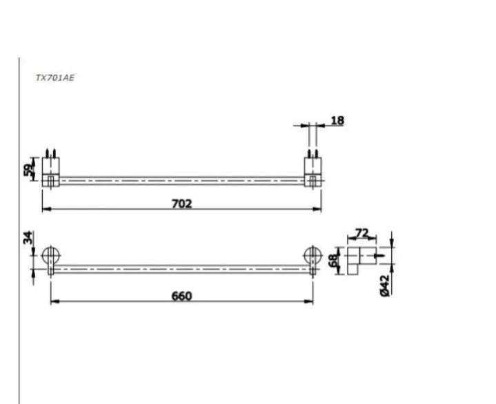 Thanh Vắt Khăn TOTO TX701AE