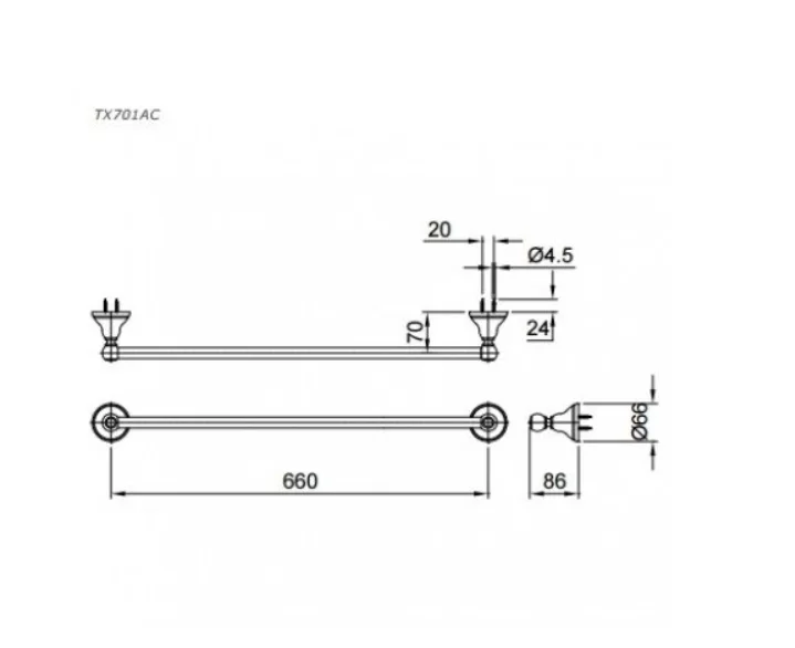 Thanh Vắt Khăn TOTO TX701AC