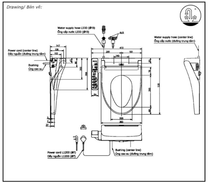 untitled-16 Nắp Rửa Điện Tử Washlet TOTO TCF23410AAA#NW1 Dòng C2