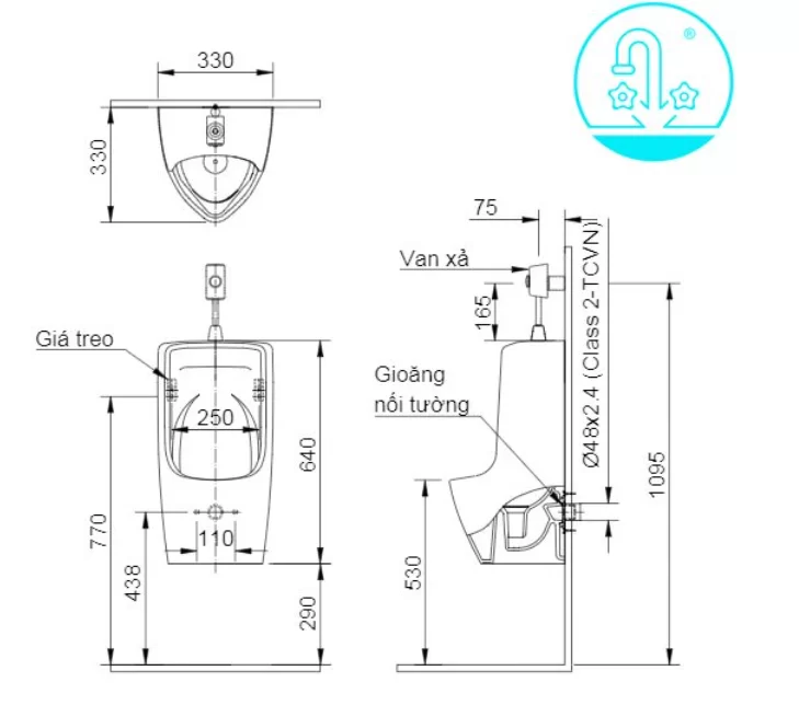 Bồn Tiểu Nam INAX AU-431VR Treo Tường Men Chống Bám Bẩn