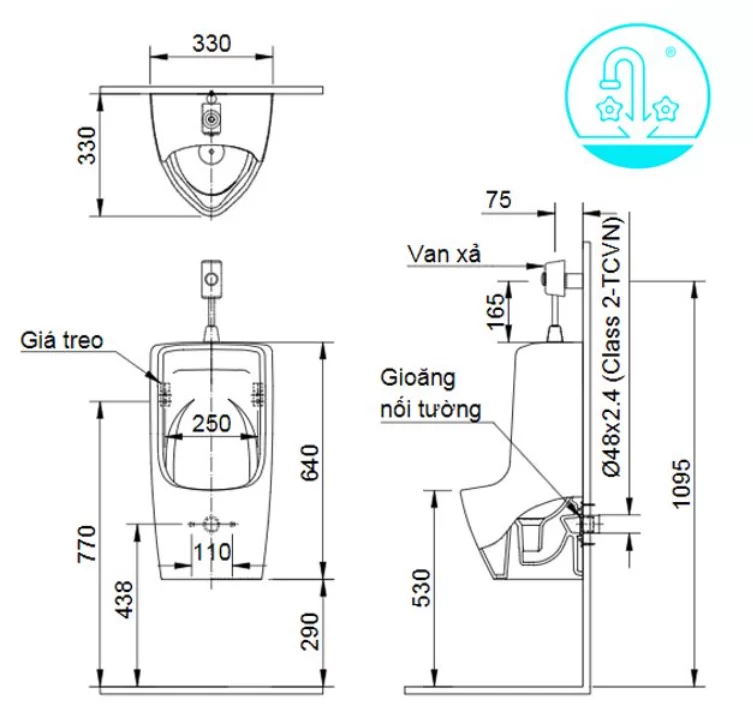 Bồn Tiểu Nam INAX U-431VR Treo Tường