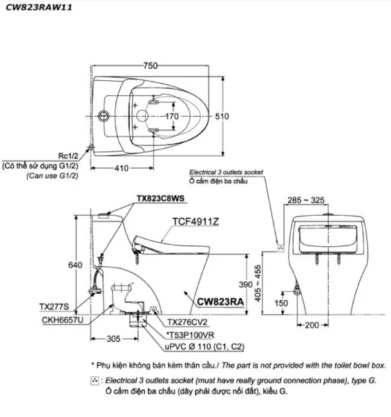 ban-ve-ky-thuat-cua-bon-cau-mot-khoi-washlet-dong-s7-toto-cw823raw11 bản vẽ kĩ thuật